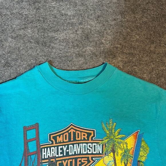 Vintage 80s Harley Davidson Shirt 1988 CALIFORNIA Biker Tee Men's Medium - Picture 6 of 16